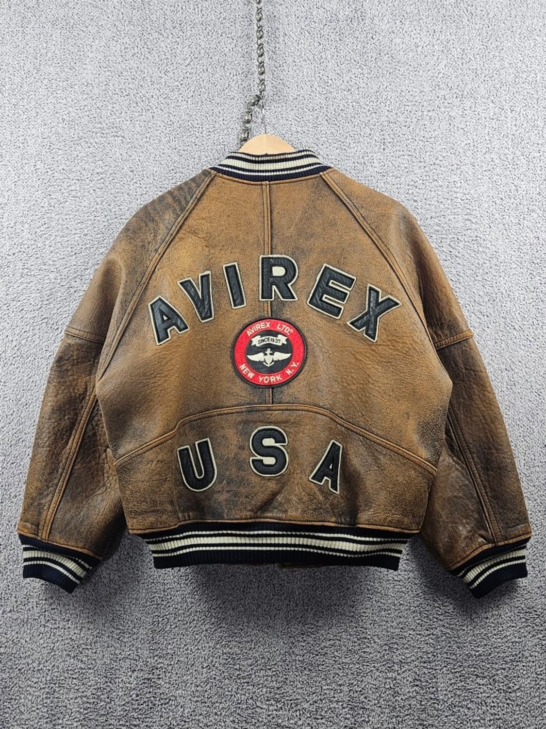 아비렉스 아이콘 가죽 브라운 블루종 자켓 ( XS ) / 10980 상품이미지1