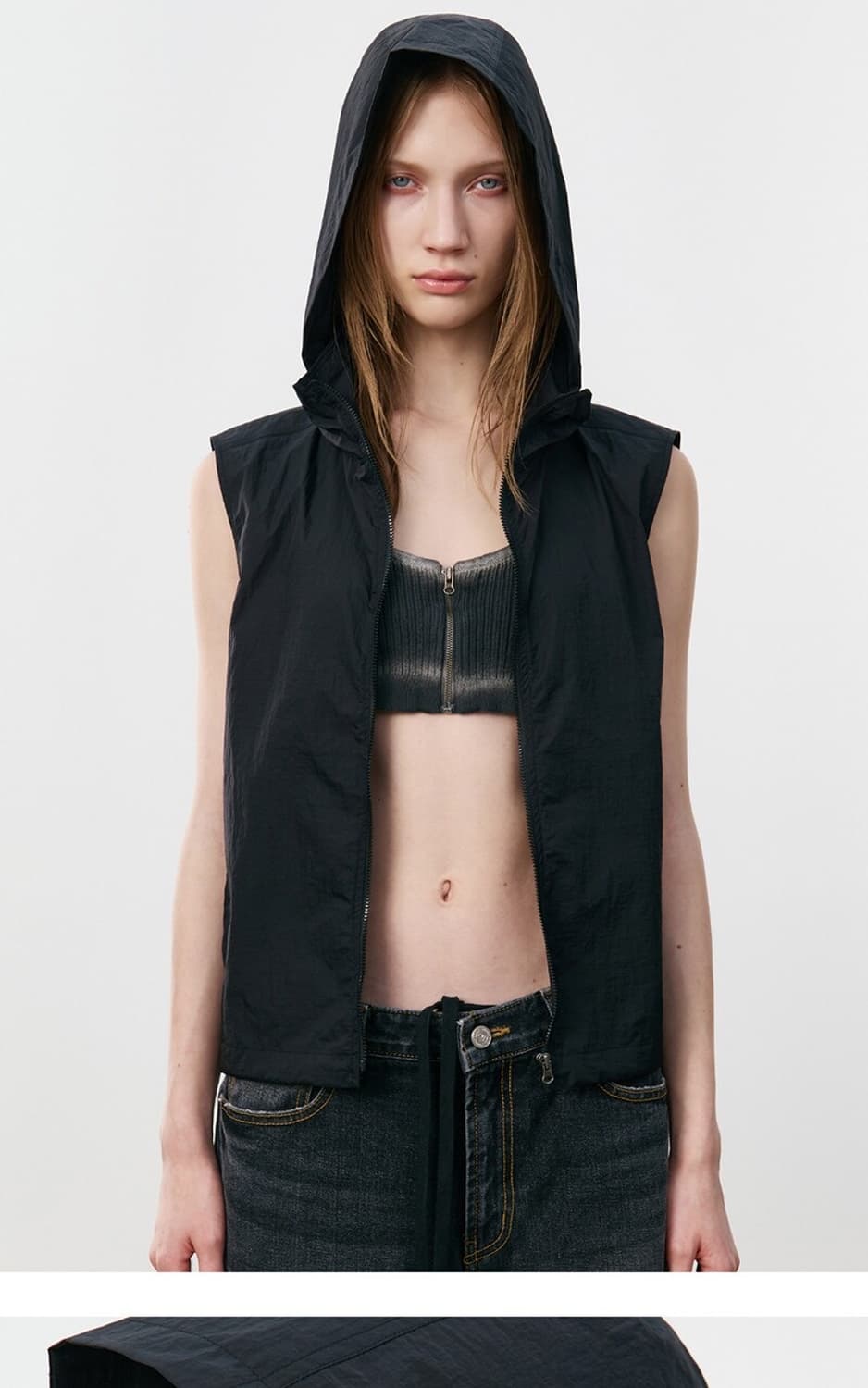 스튜디오테이블 SHEER NYLON VEST, BLACK 상품이미지3