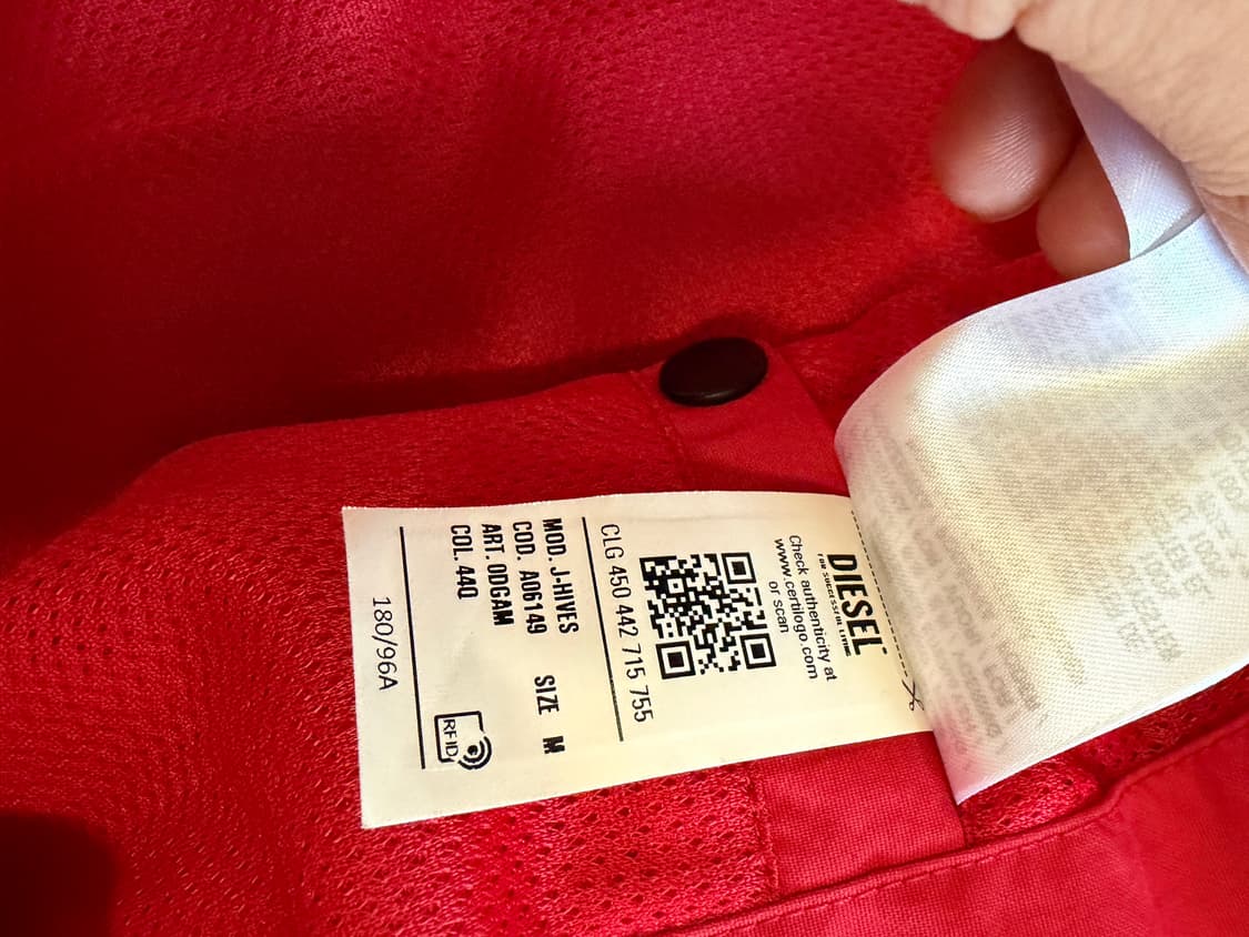 디젤 콘트라스트 파이핑 바람막이 레드 M 상품이미지8