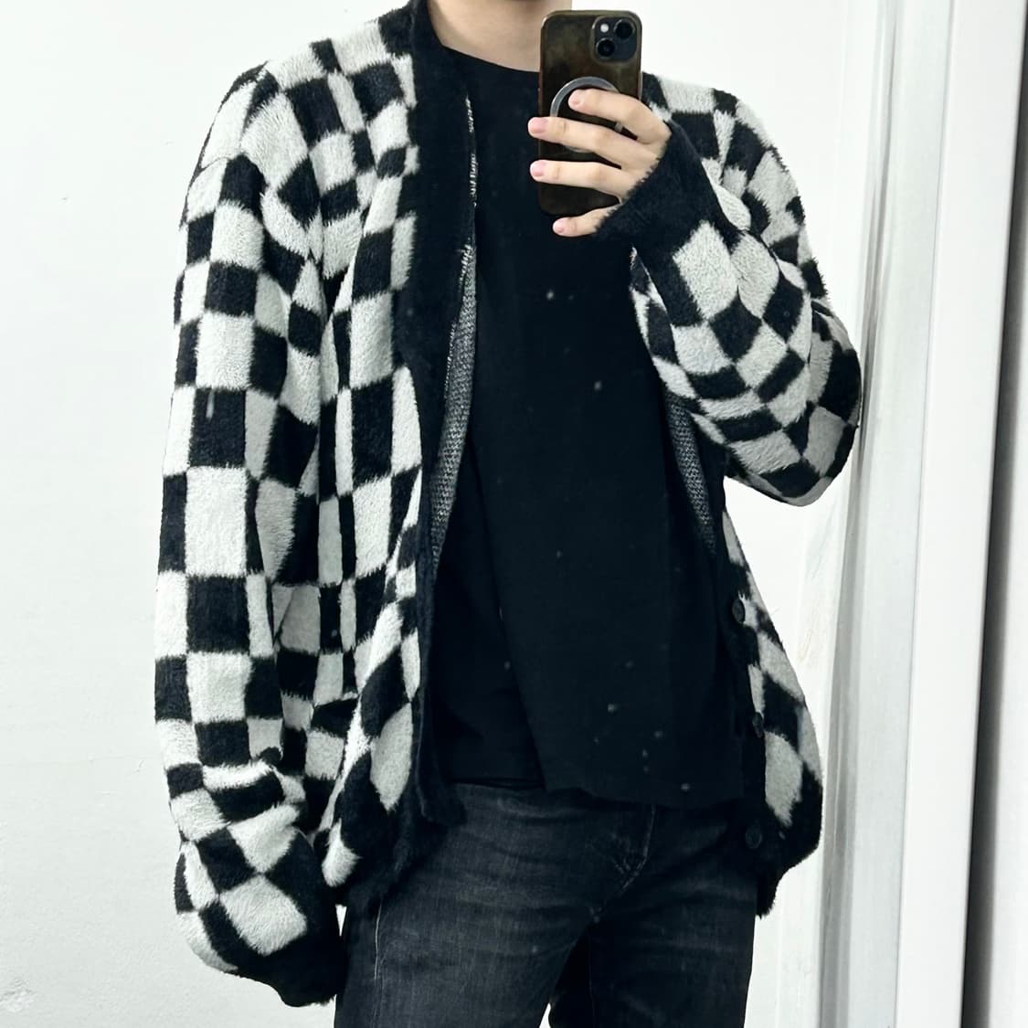 (NCT 재민착용) 스탠드얼론 체커보드 가디건 상품이미지4