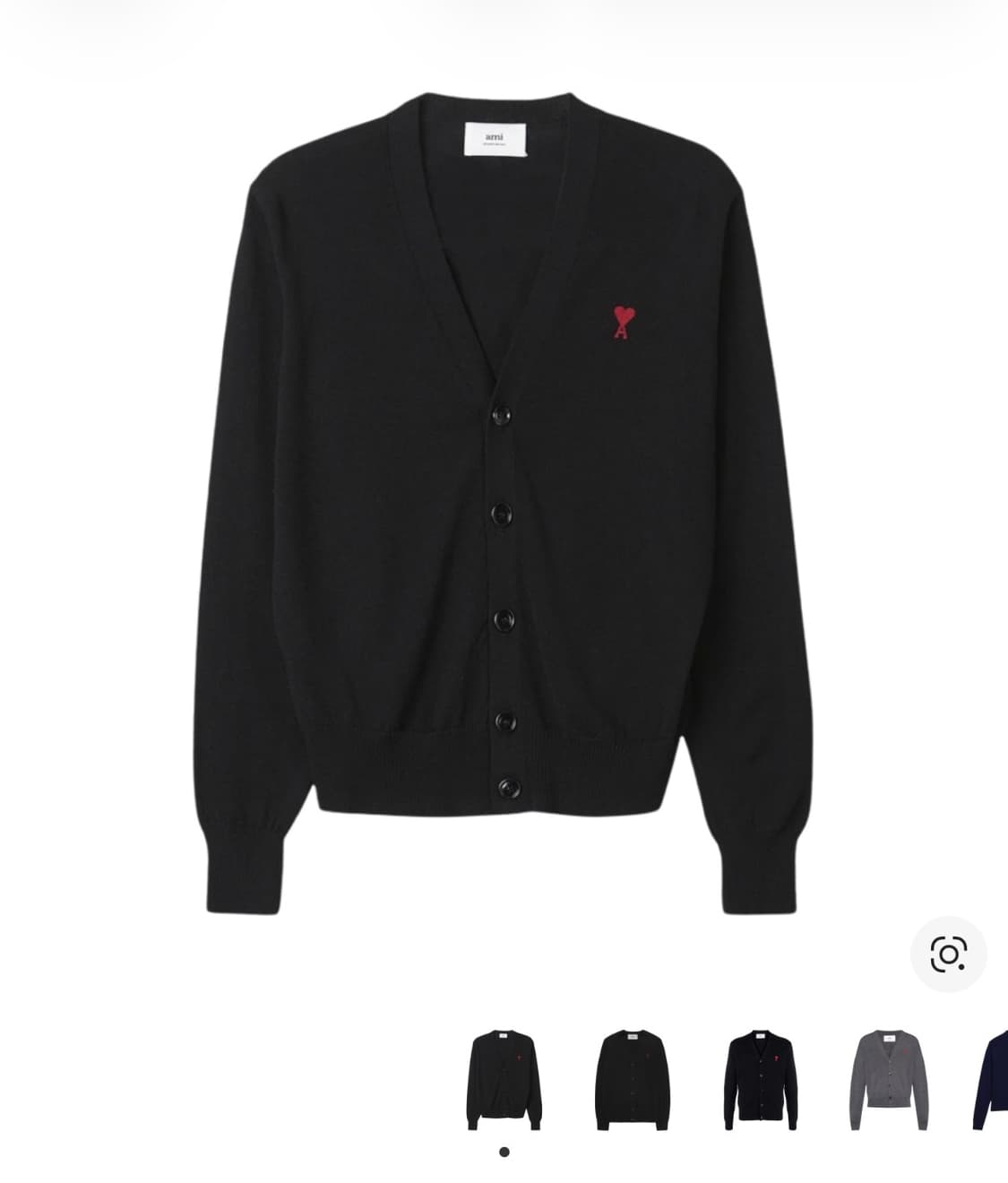 AMI 스몰 하트 로고 울 가디건 블랙 L 상품이미지1