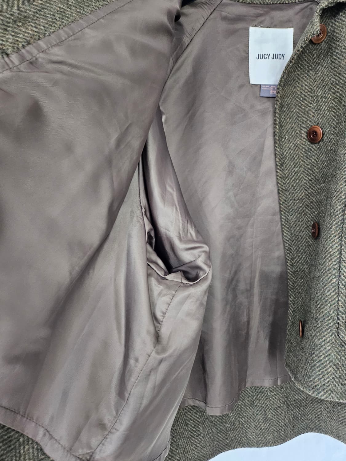 쥬시쥬디 헤링본 포켓 숏 코트 80 상품이미지4