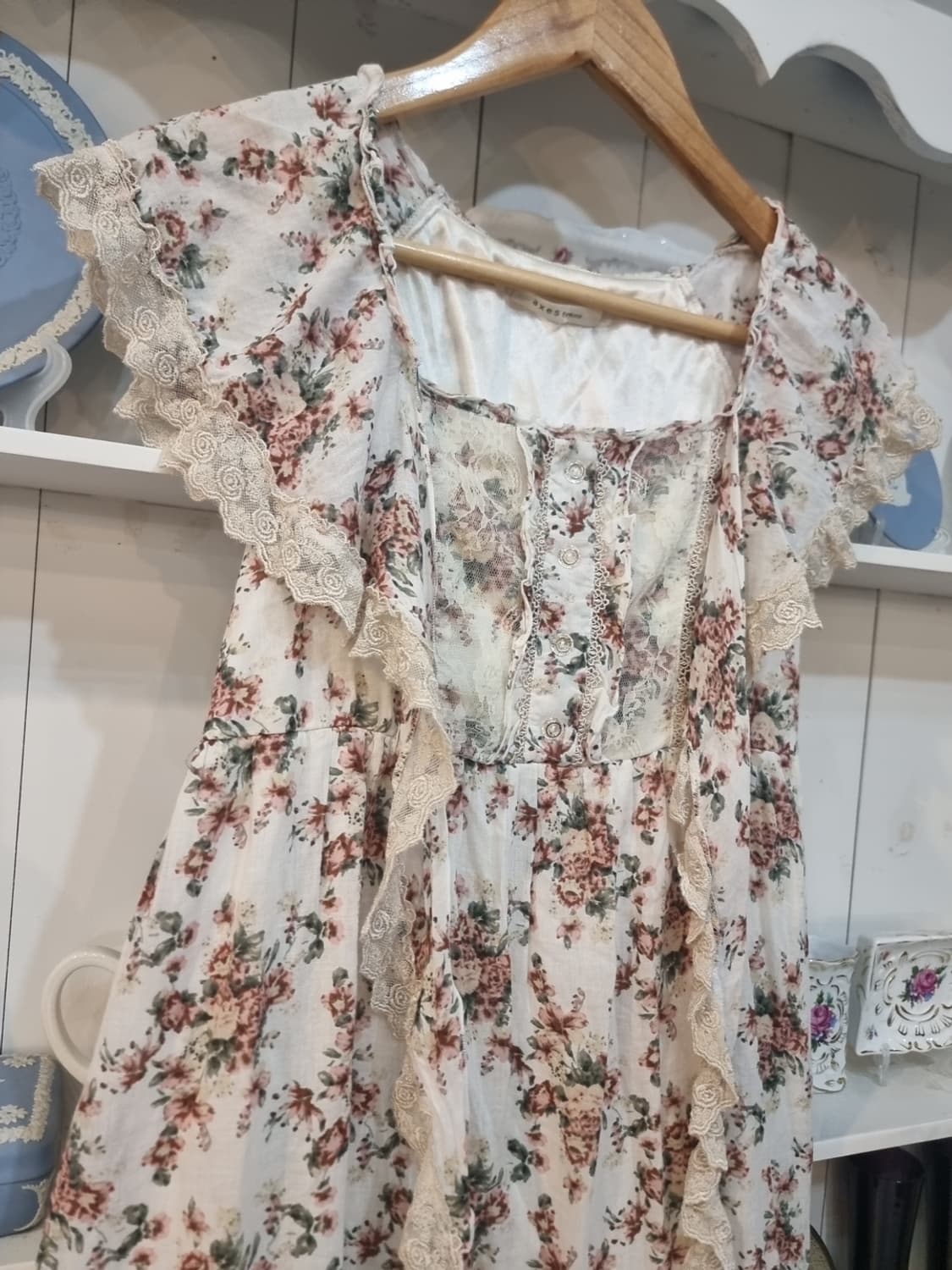 axes femme(악시즈팜므) 빈티지로즈 레이스 프릴 원피스 상품이미지4