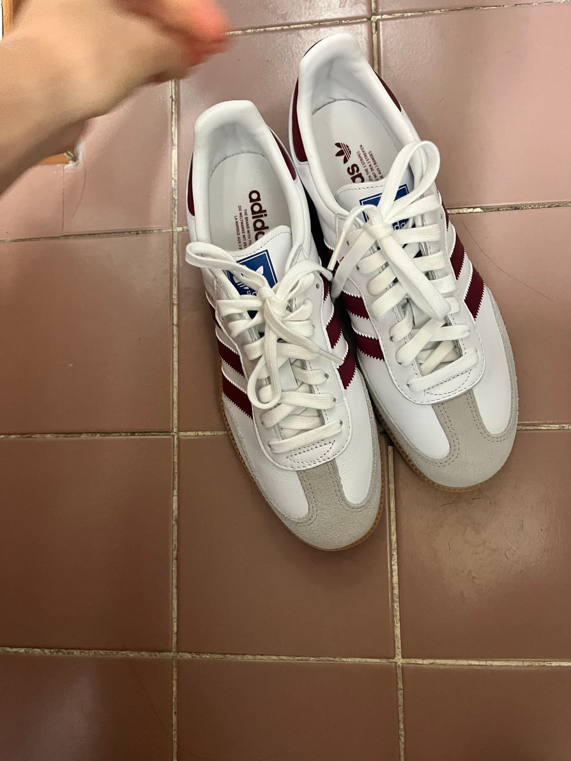 [새상품급]아디다스 삼바 OG 클라우드 화이트 버건디 265 상품이미지3