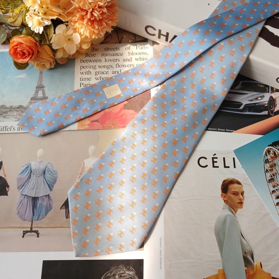 샤넬 실크 올오버 로고 넥타이 10.2cm B-등급 A19540
 상품이미지2