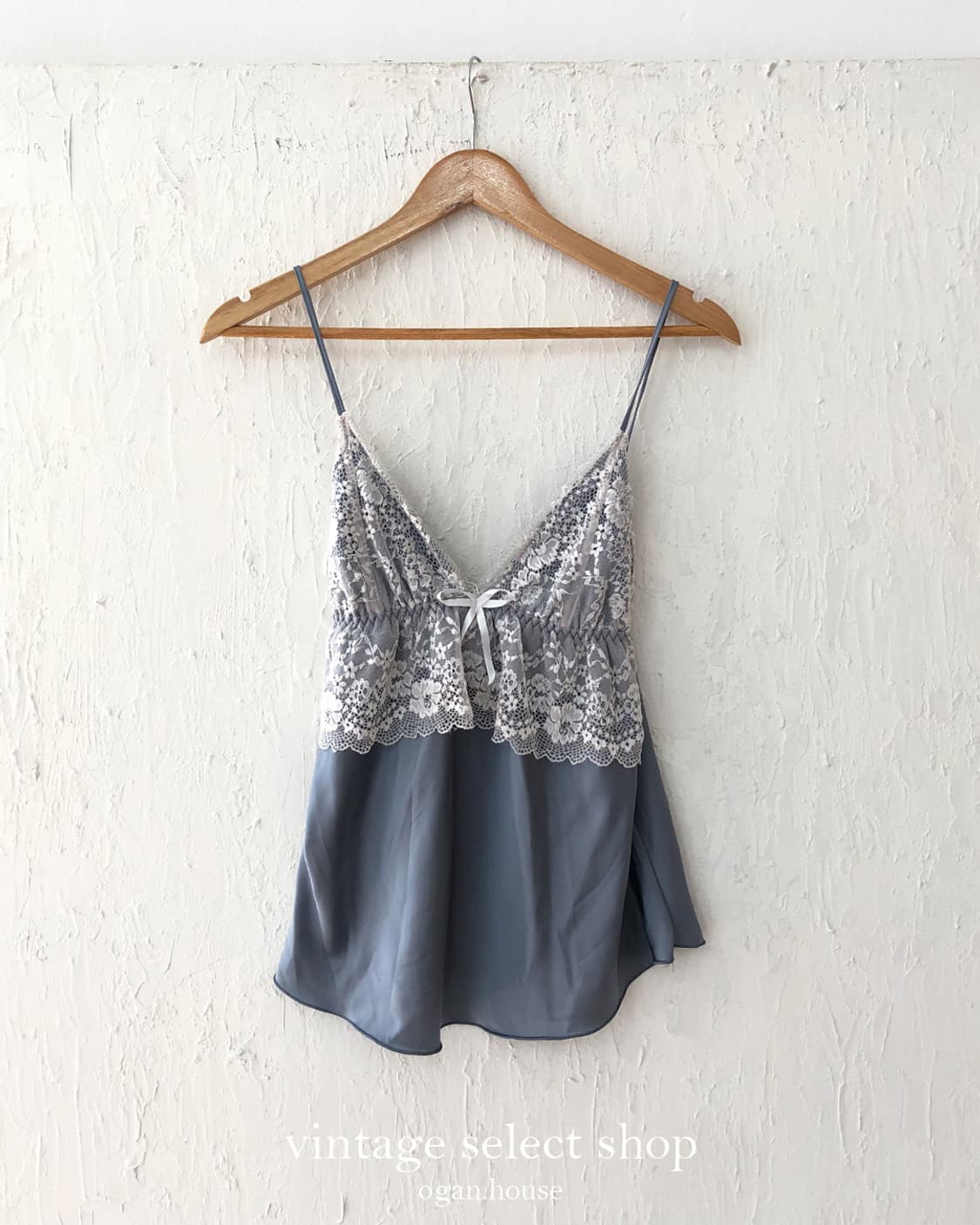 vintage blue mist lace slip cami top 상품이미지6