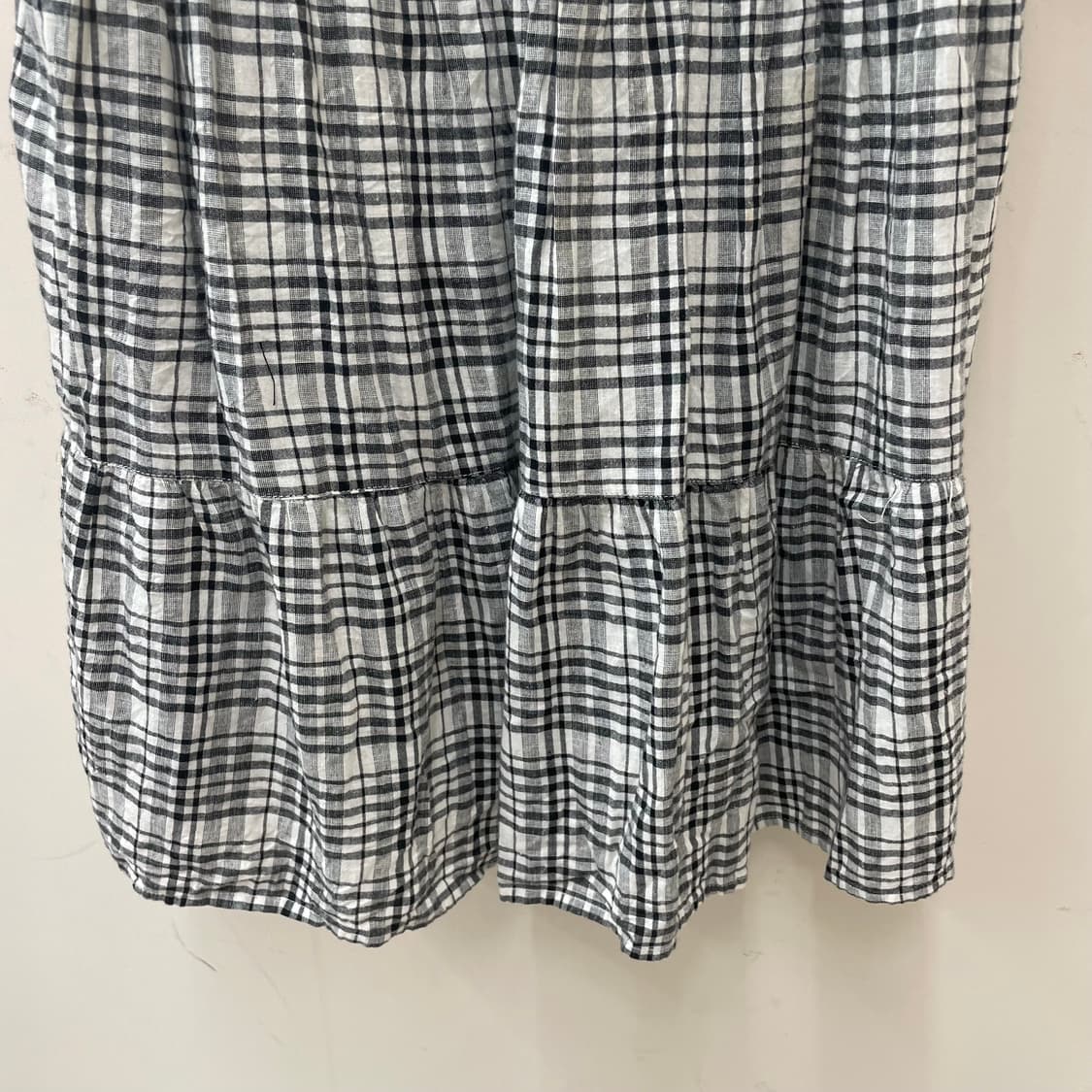 모리 페어리 레이스 포인트 체크 캉캉 끈나시 원피스 상품이미지3