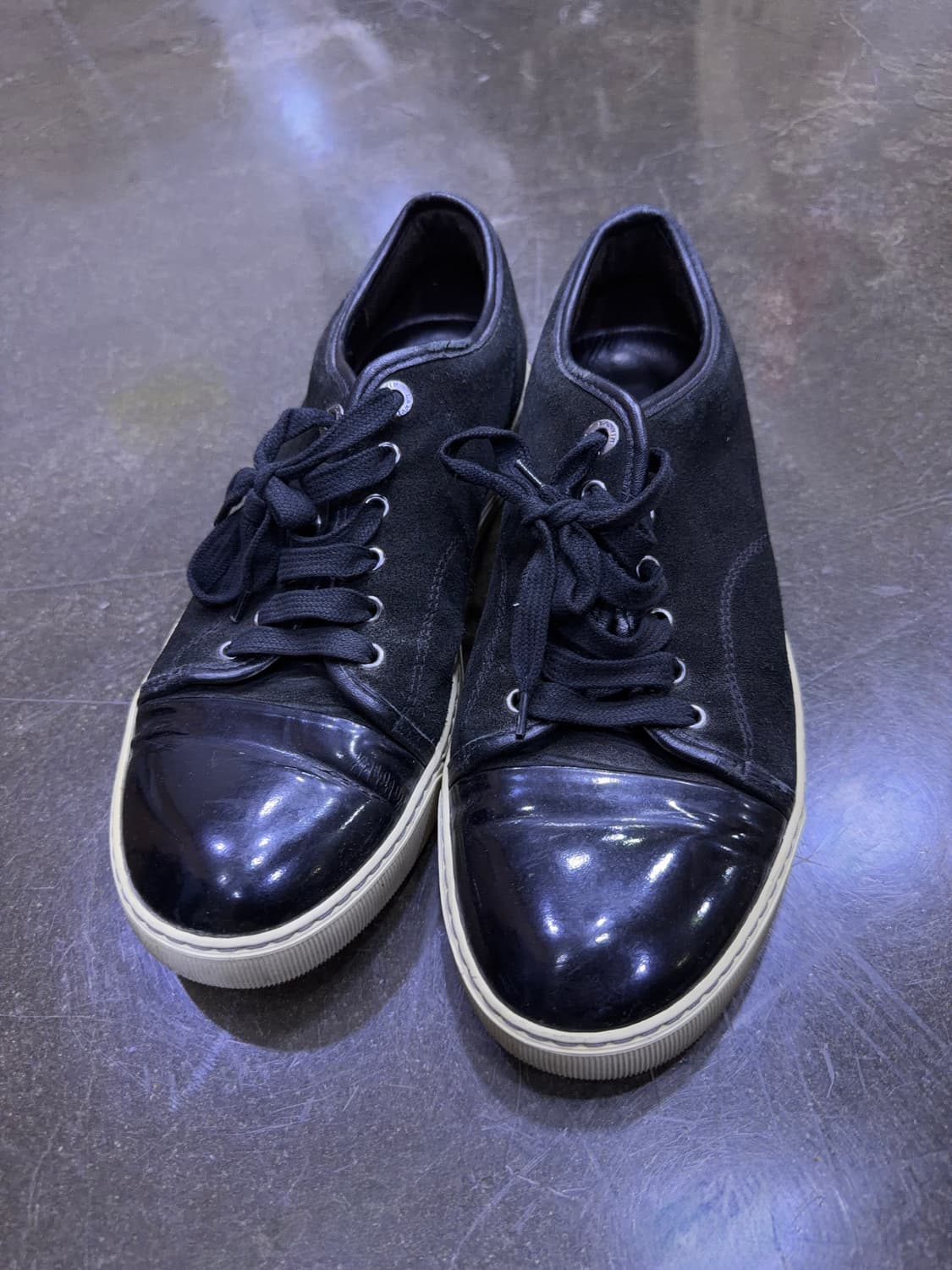 랑방 벨루어 스웨이드 레더 블랙 스니커즈 7 (260) 상품이미지2