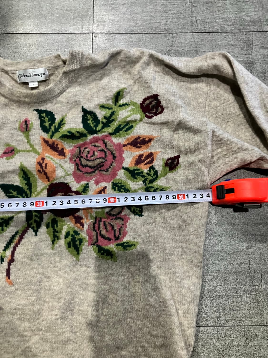 일본빈티지 Takashimaya 오리엔탈보헤미안 플라워 니트스웨터 상품이미지2