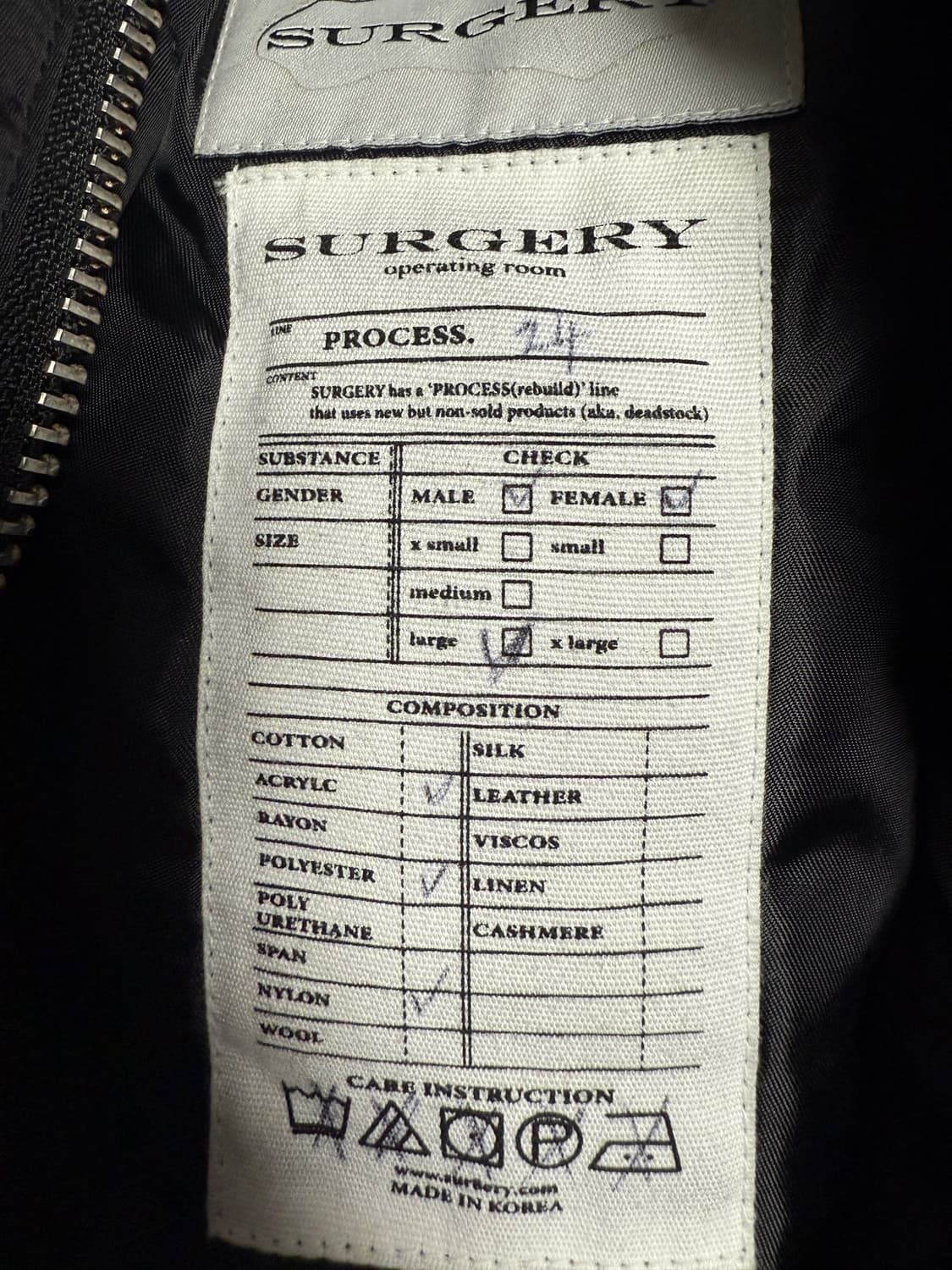 surgery process 024 jacket 'black'(단종제품) 상품이미지3