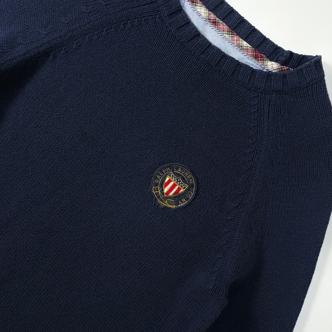 Polo  폴로 랄프로렌 코튼 크레스크 패치 네이비 니트   상품이미지3