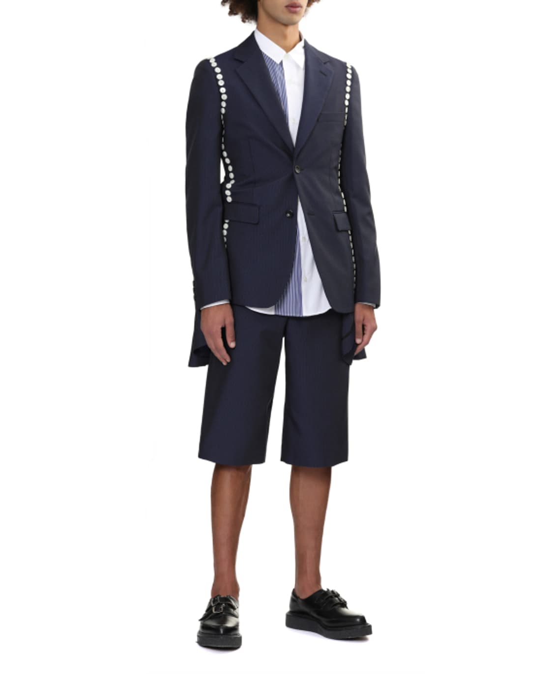 새상품 꼼데가르송 옴므플러스 버튼디테일 네이비 블레이져 S 상품이미지5