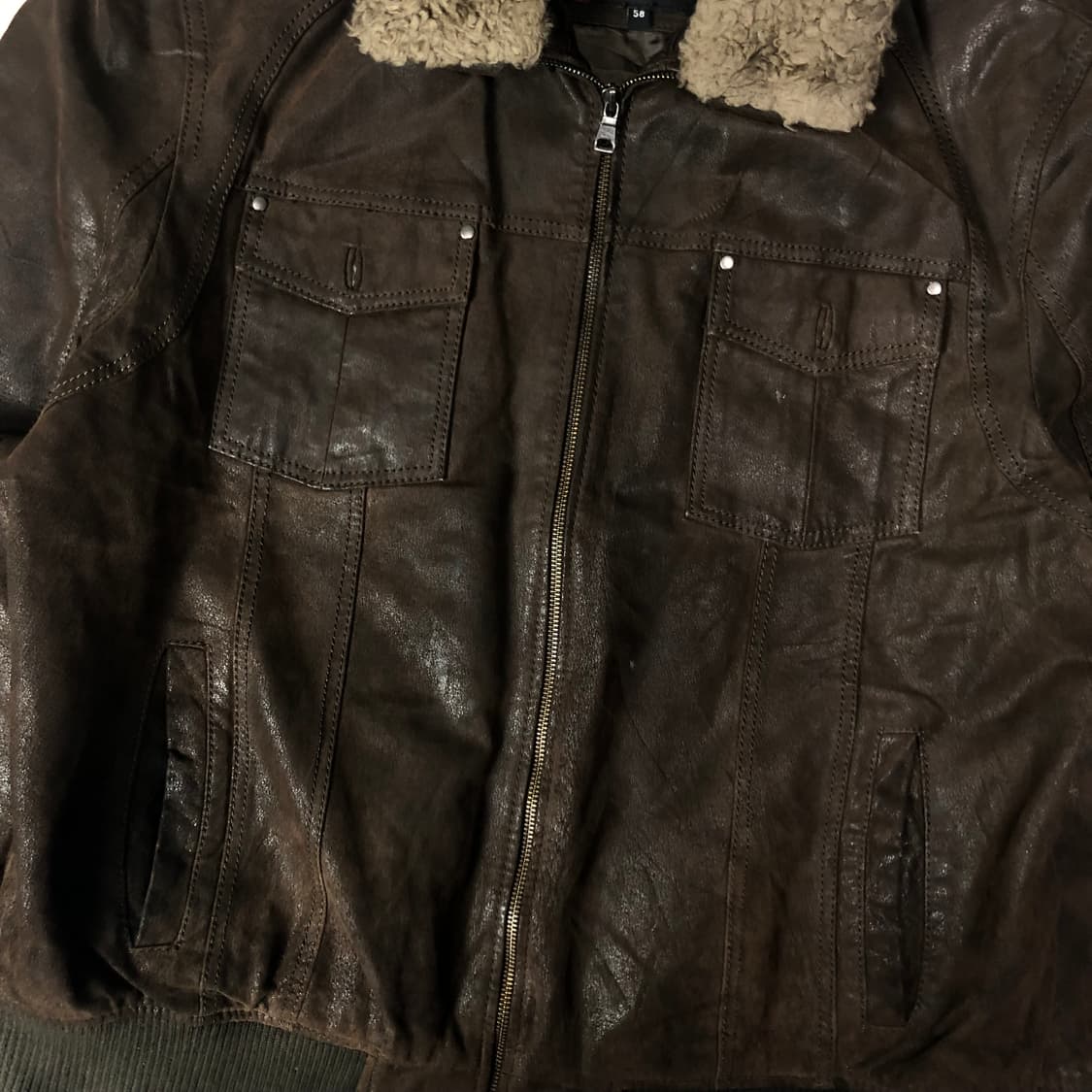 Donar 쉐어링 카라 레더자켓 *퍼탈부착가능 상품이미지4