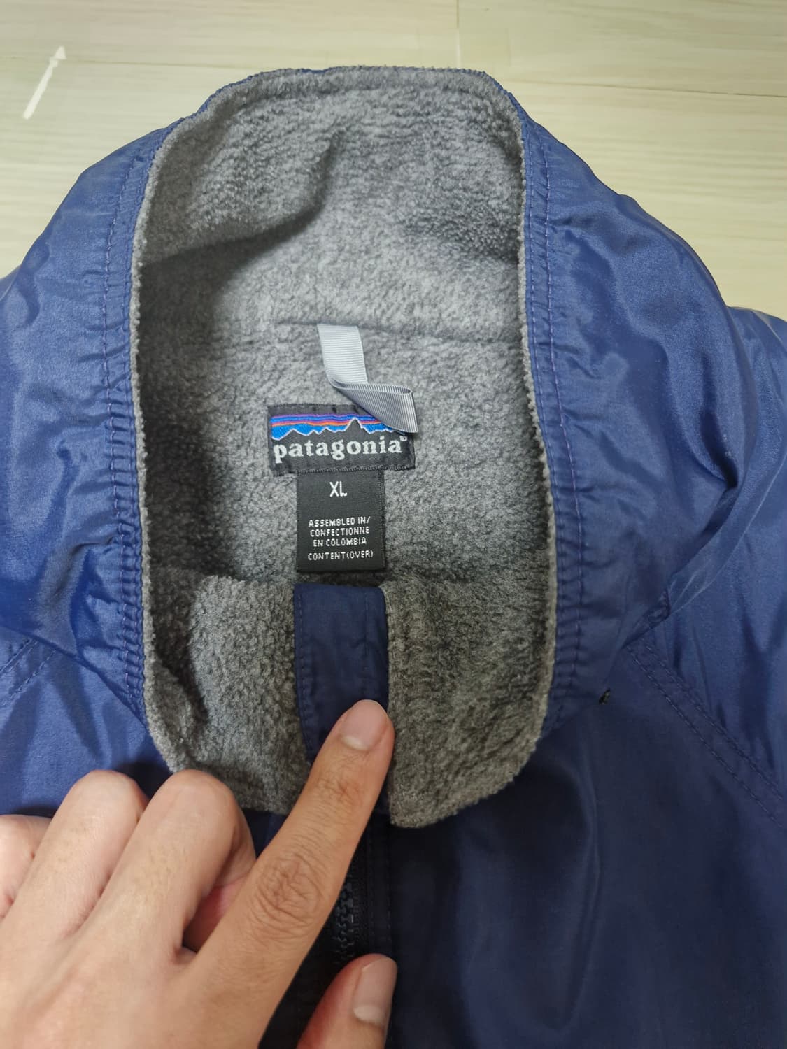 [XL] 90s 파타고니아 쉘드 신칠라 네이비 그레이 안감 상품이미지3