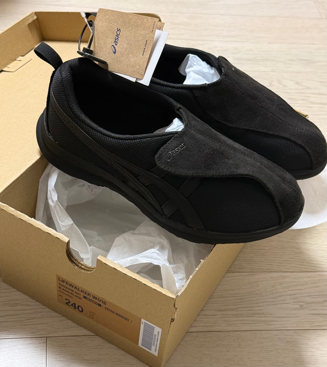 새상품(W) 아식스 라이프워커 018 블랙-2E 엑스트라 와이드 240 상품이미지2