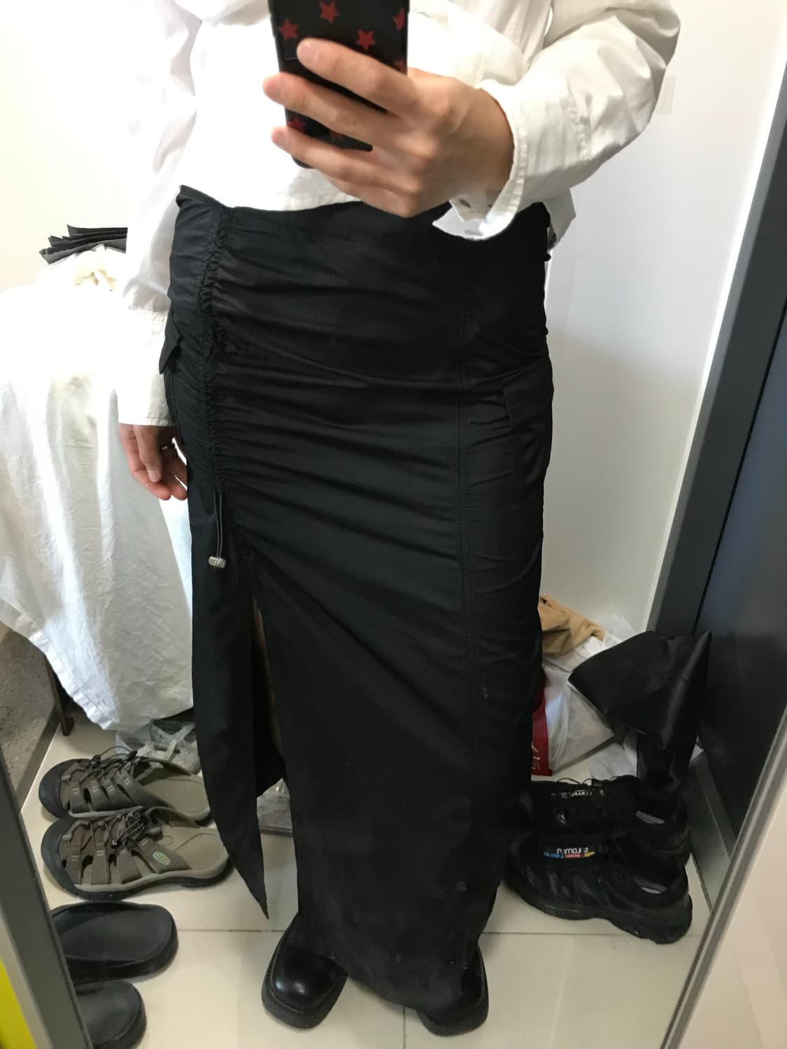 빈티지 GRL 셔링 카고 롱스커트 상품이미지7