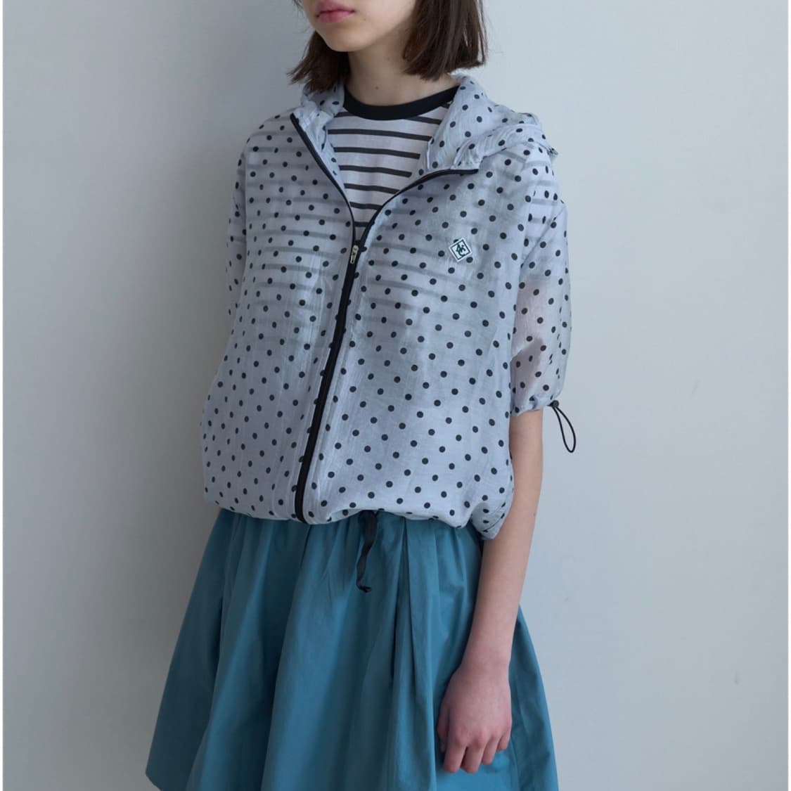 노컨텐츠 도트 하프 후드 점퍼 상품이미지2