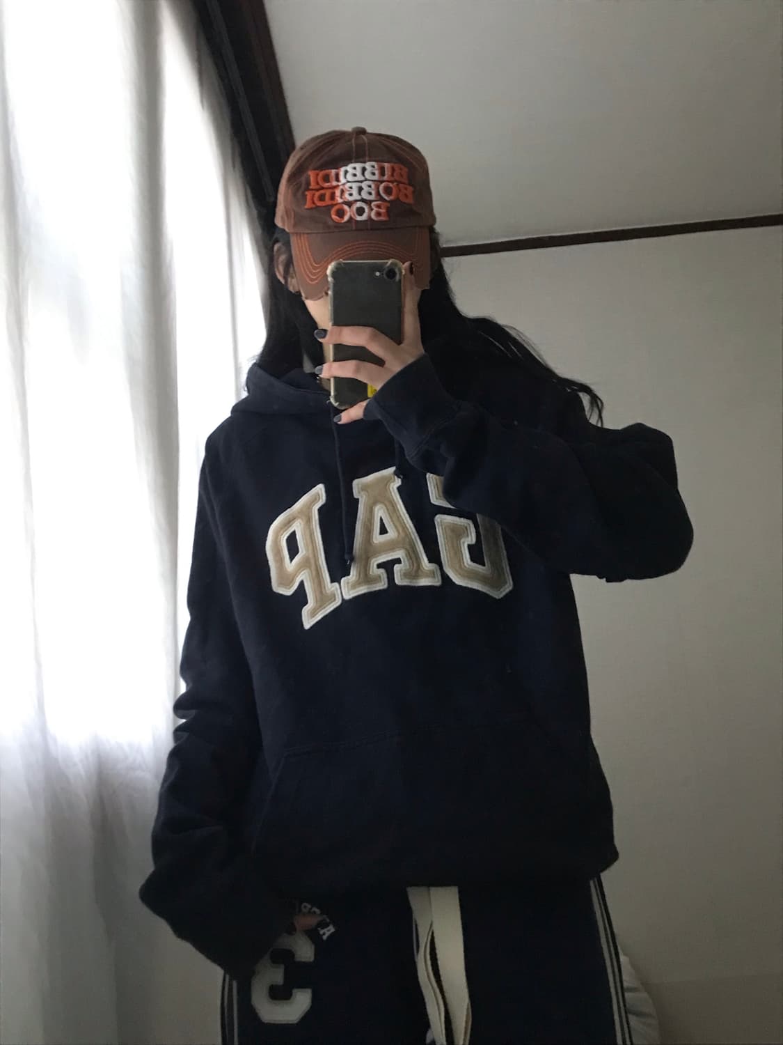 갭 네이비 오버핏 후드티 상품이미지3