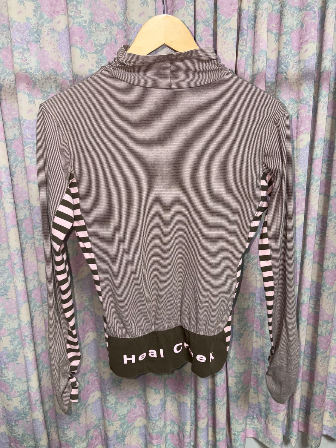 핑크 브라운 스트라이프 반목 티셔츠 상품이미지9