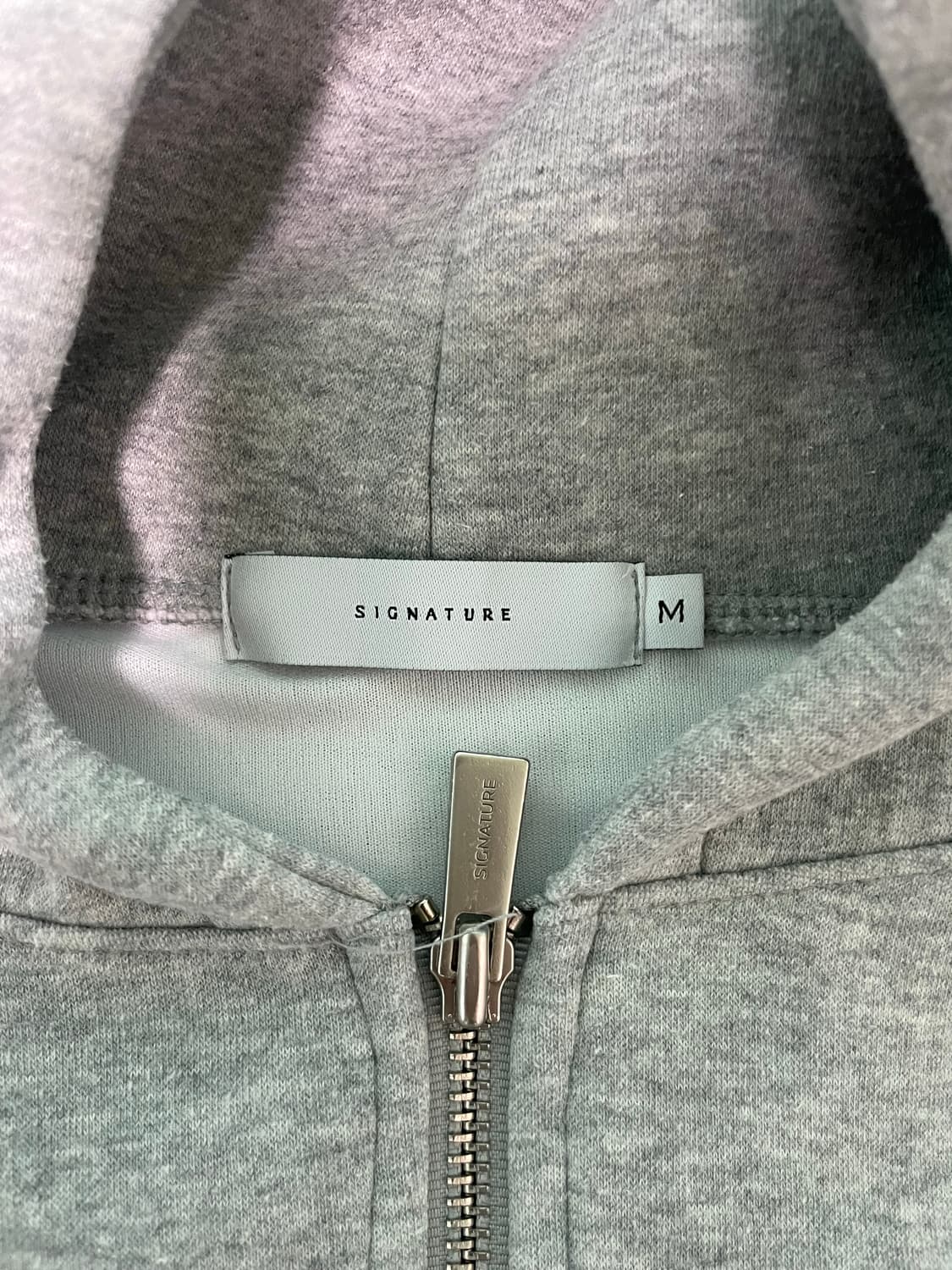 시그니처 투웨이 크롭 후드집업 그레이 상품이미지2