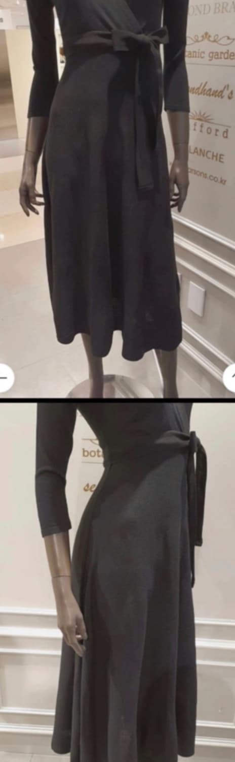 새제품 PARSONS 파슨스 브이넥 니트 원피스 타바코 다크브라운 진브라 상품이미지5