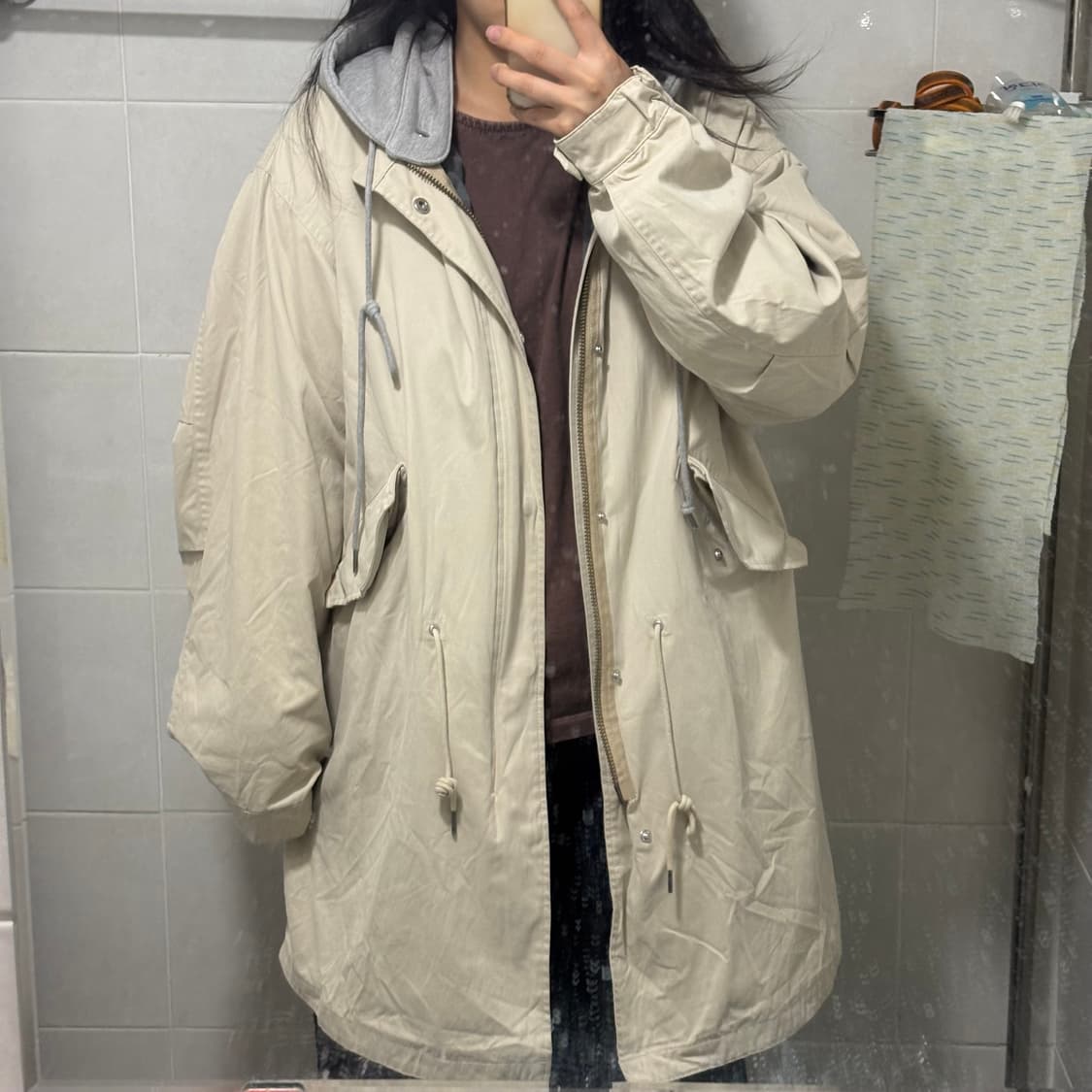 프리즘웍스 m-65 피쉬테일 후드 자켓 (라이트베이지) 상품이미지3