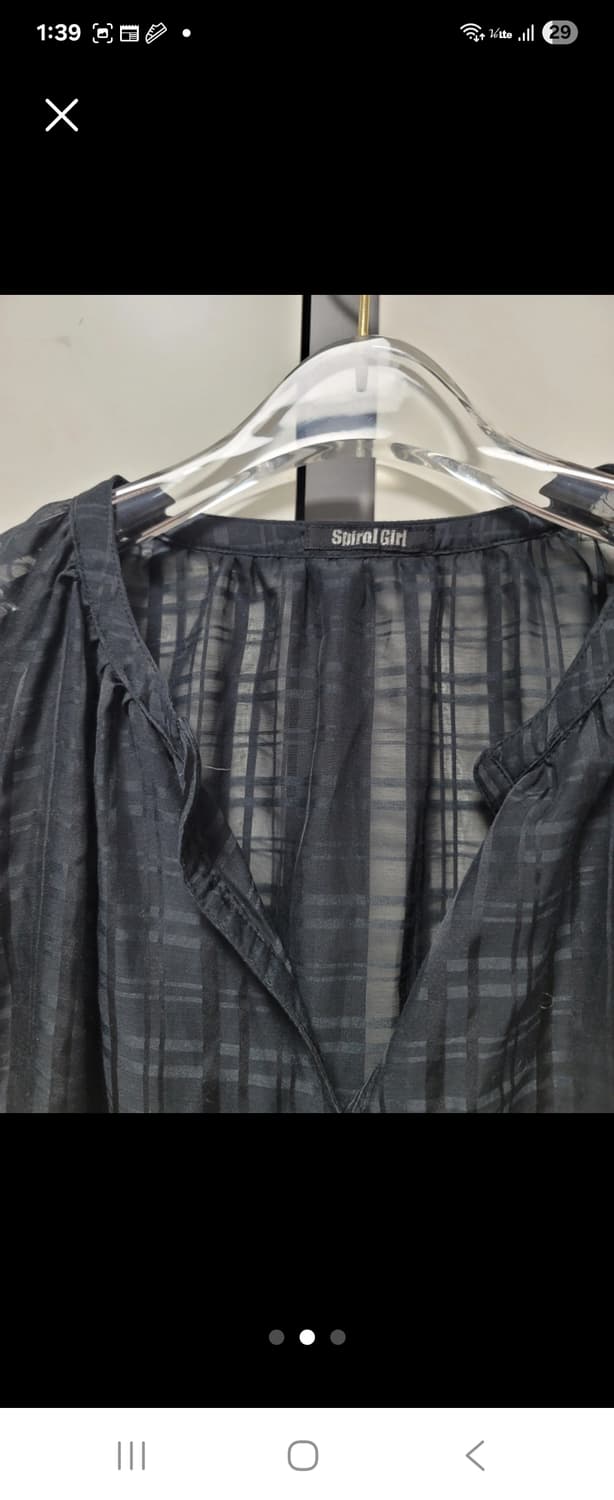 (새제품)일본브랜드 스파이럴걸 체크 시스루 블라우스free55-88 상품이미지5