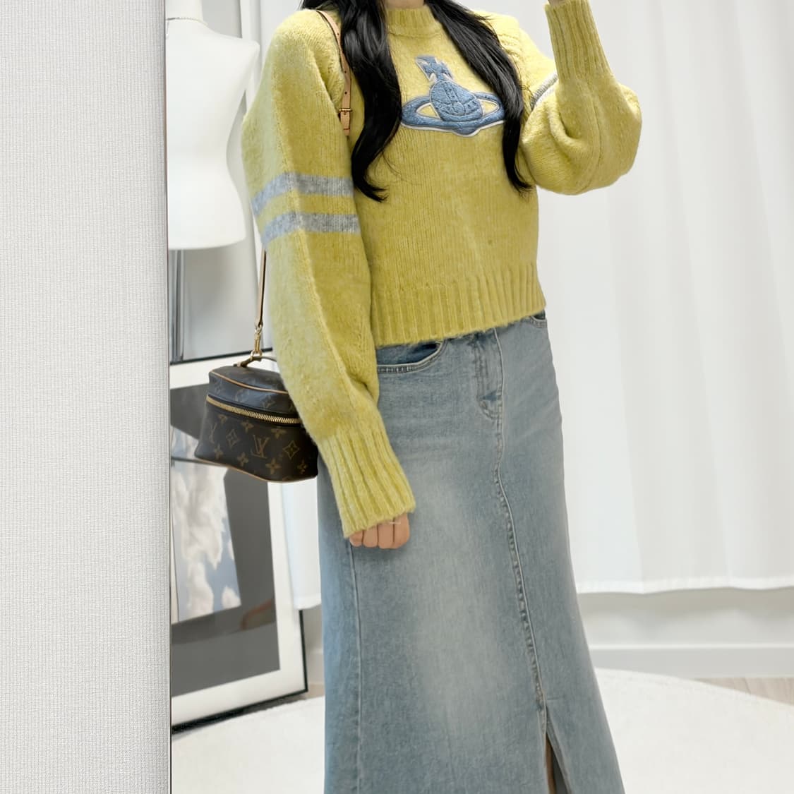 새상품 비비안웨스트우드 ORB 패치 울 스웨터-옐로우 상품이미지9