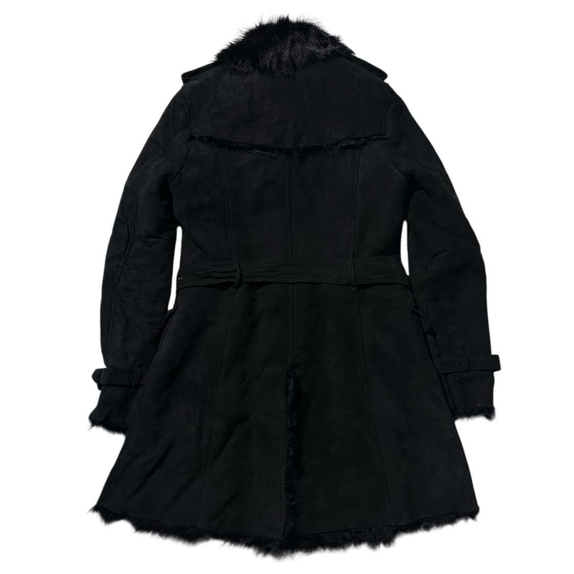 버버리 램스킨 시어링 무스탕 은장버튼 싱글 로브 코트  상품이미지3