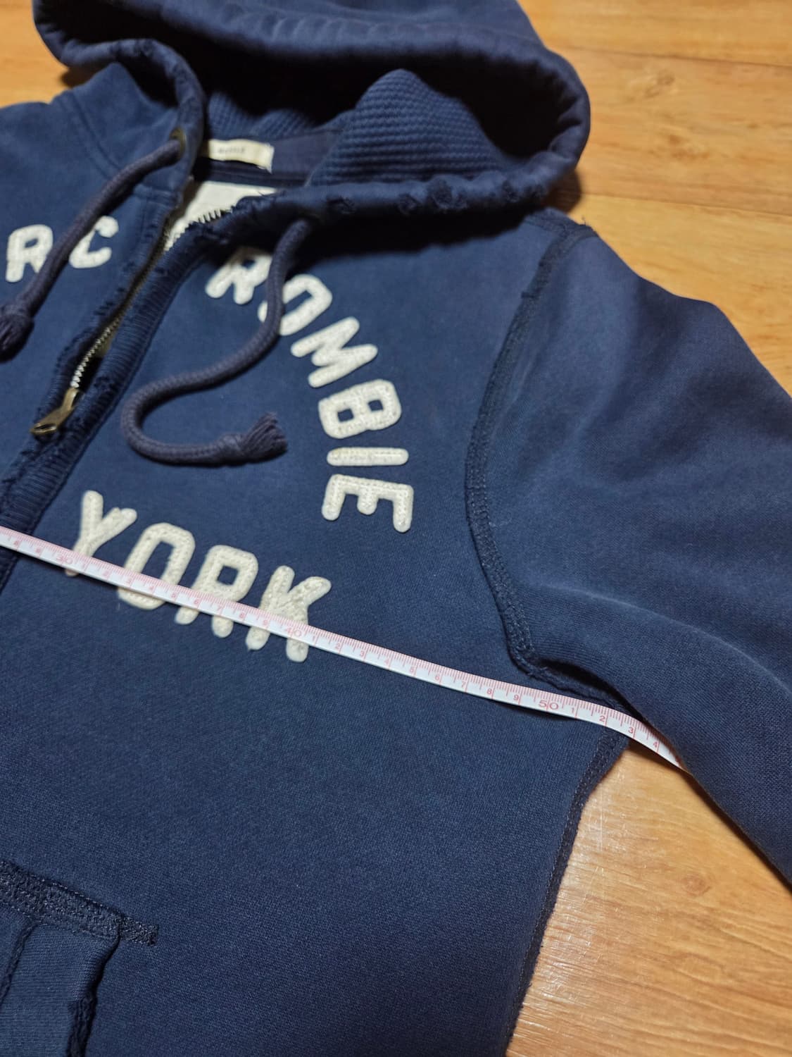 아베크롬비 네이비 원형로고 후드집업S 상품이미지4