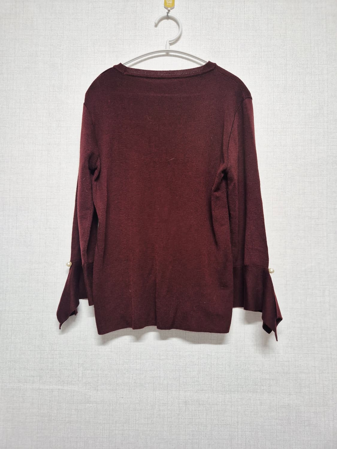 와인색 진주 포인트 니트 상품이미지2