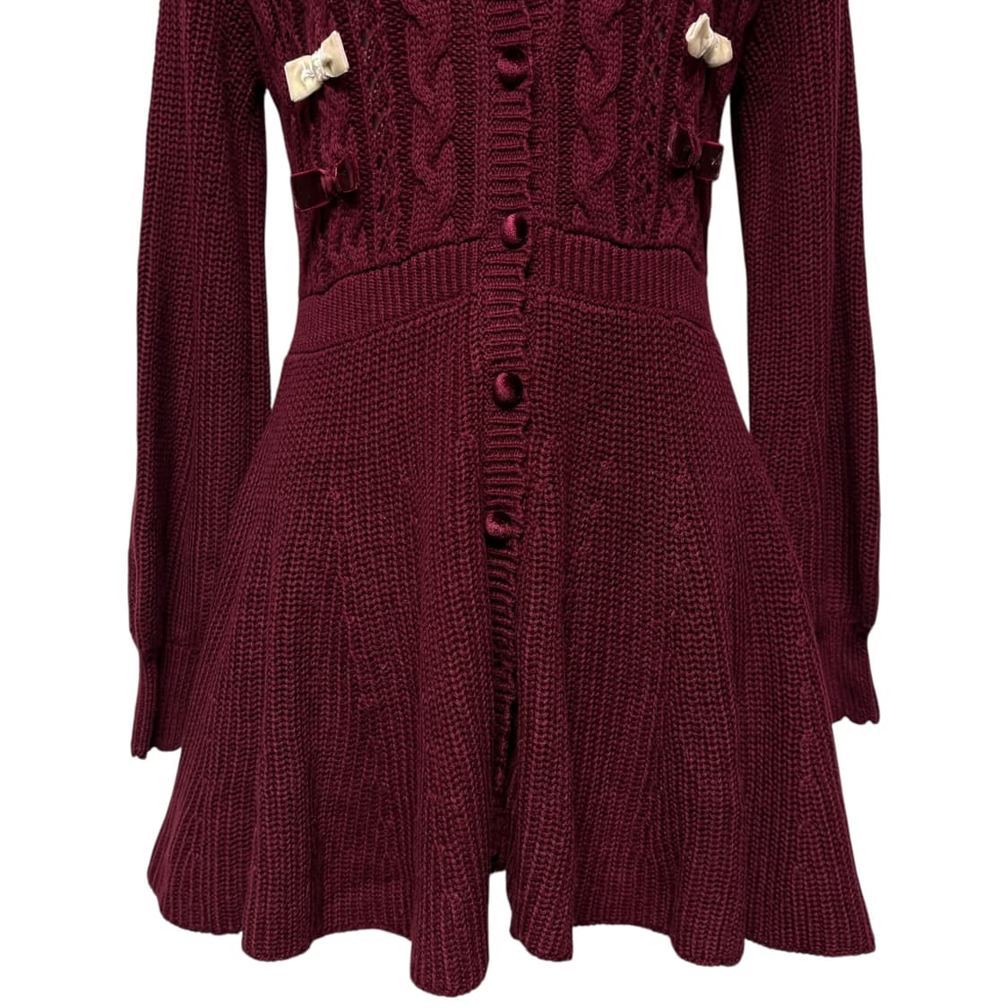 3802 리즈리사 시스루 리본 프릴 니트원피스 상품이미지3