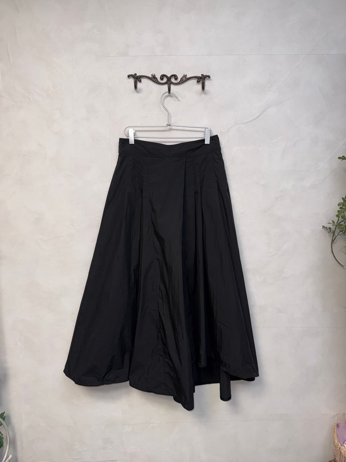 Black pleated maxi wrap skirt pants  상품이미지1