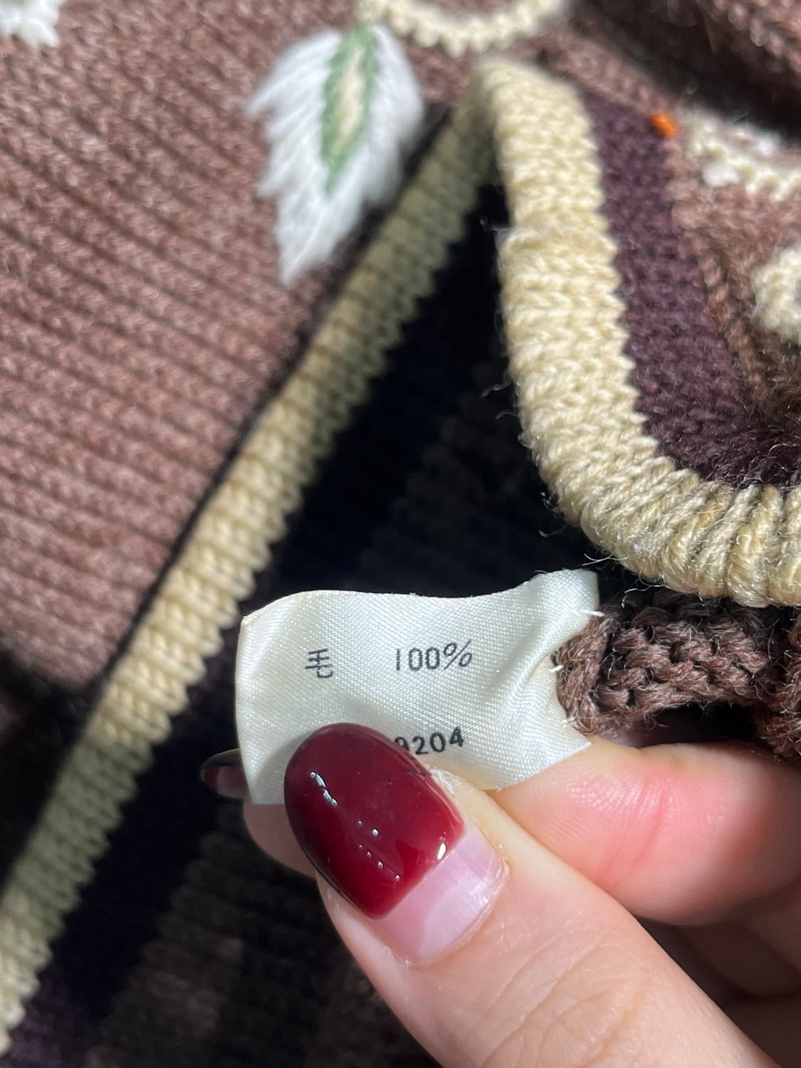 Wool 100% 울 100% 자수 롱 가디건 집업  상품이미지7