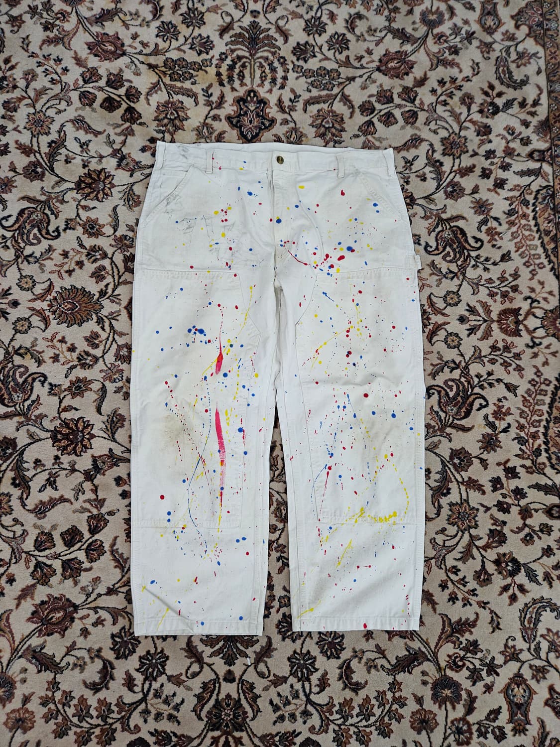 칼하트 더블니 팬츠 페인팅 데미지 크림 40x30 상품이미지1