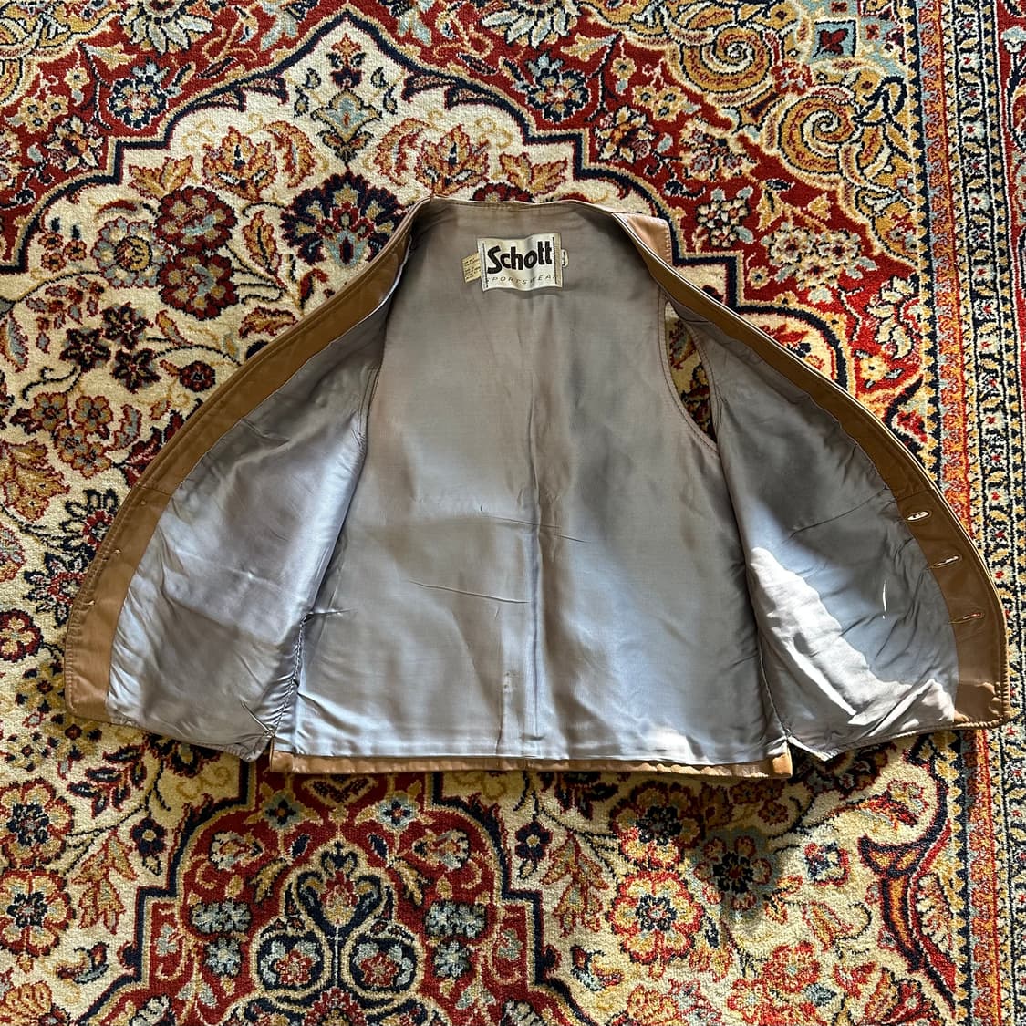 70S Schott Sportswear 카멜 레더 베스트 - M 상품이미지6