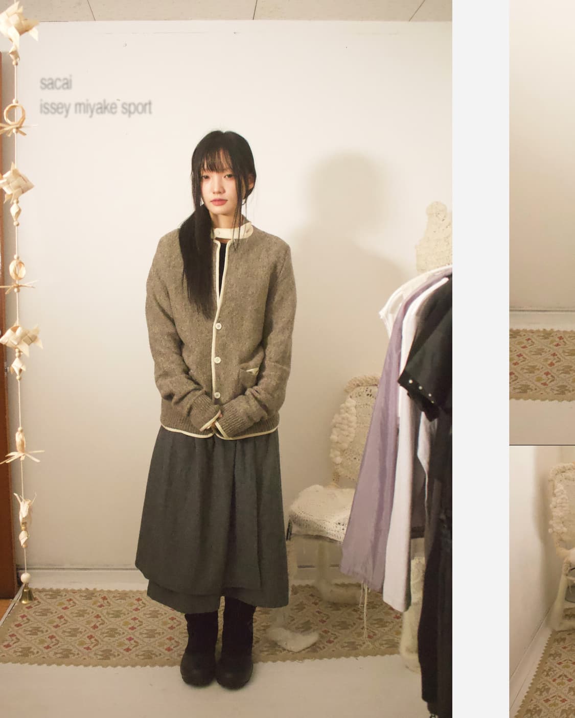 wool layerd prill skirt 상품이미지2