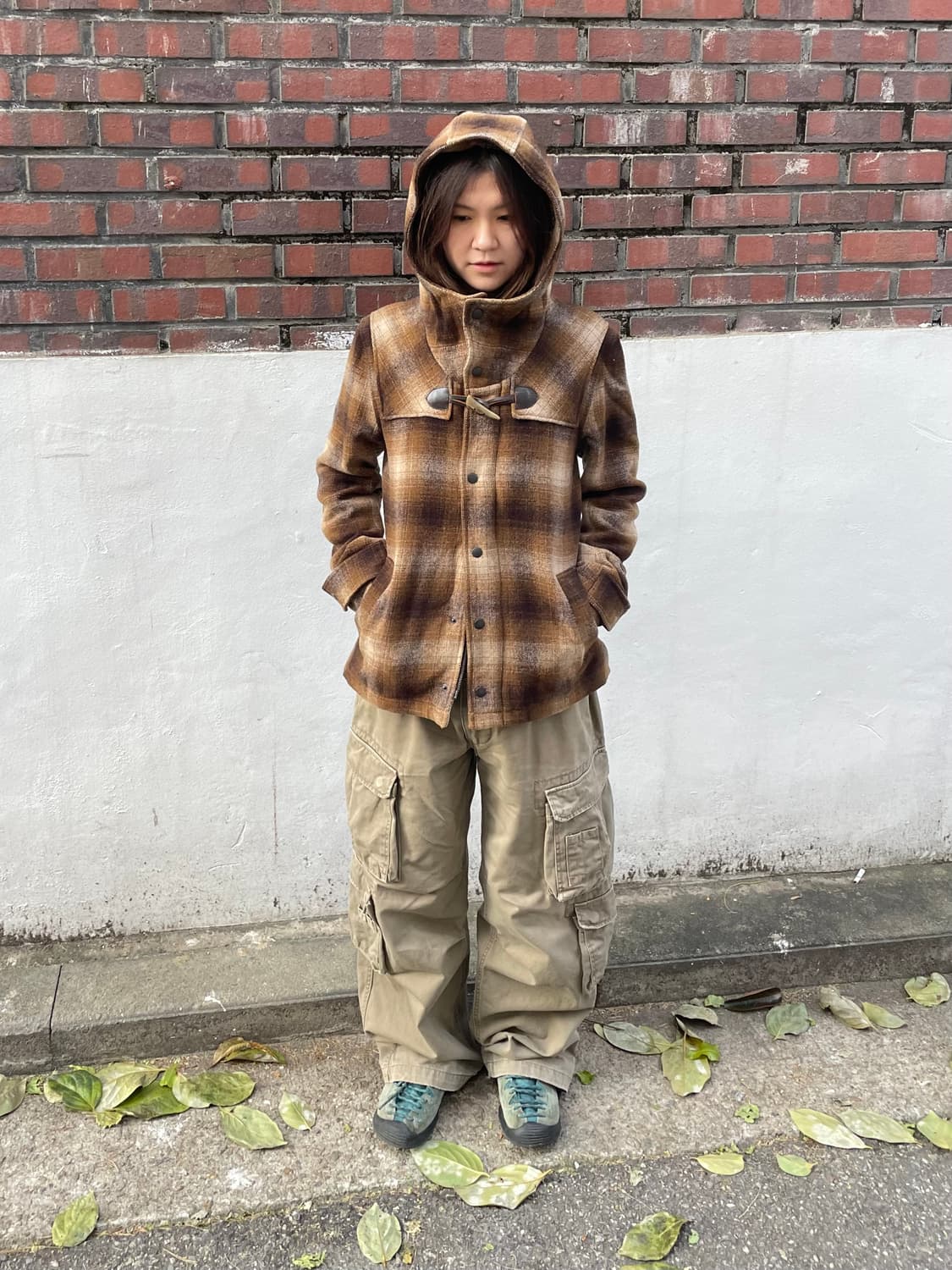 저널 스탠다드 옴브레 울 하프 코트 상품이미지1