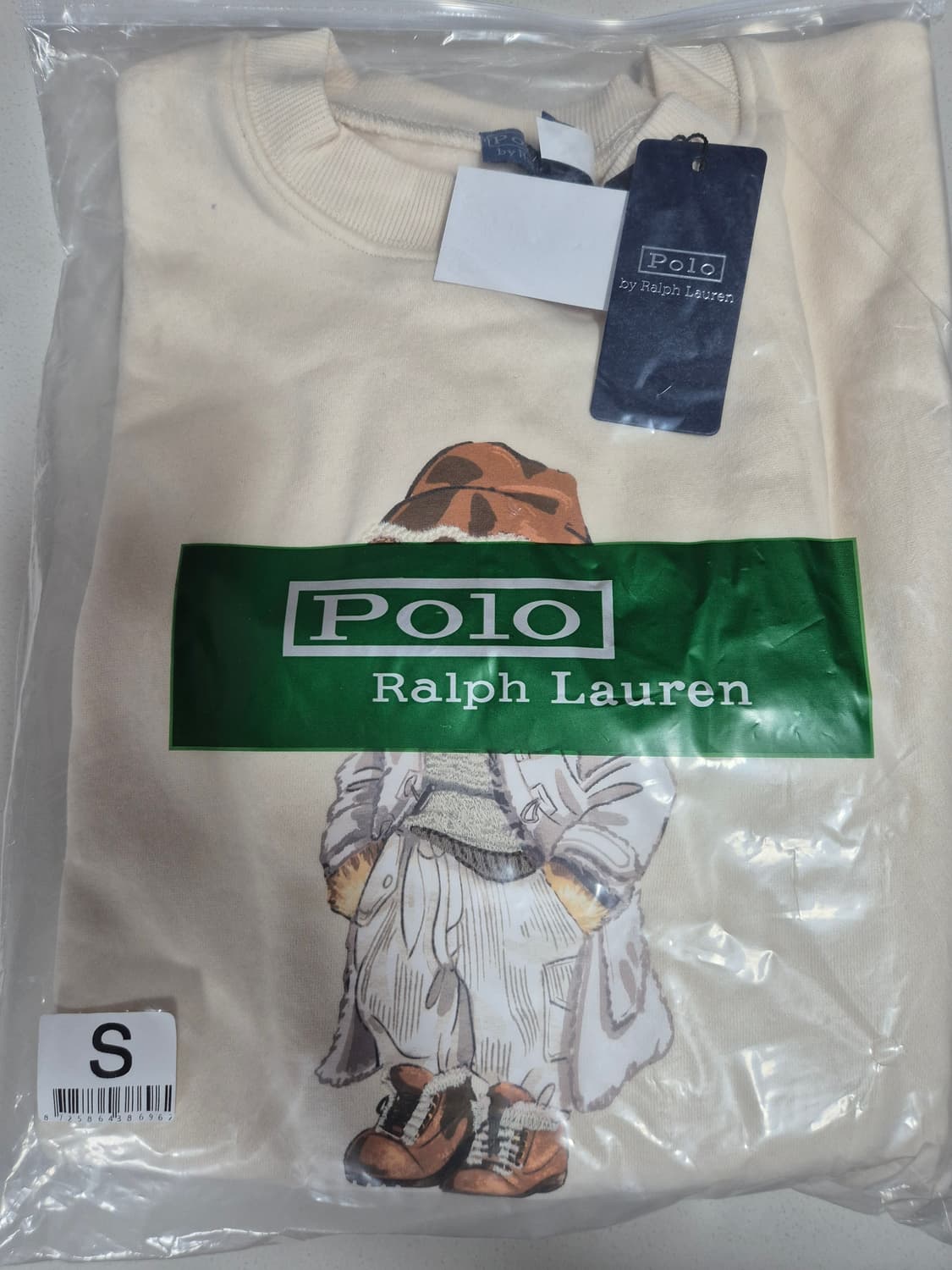 폴로 베어 맨투맨 아이보리 S (새상품) 상품이미지3