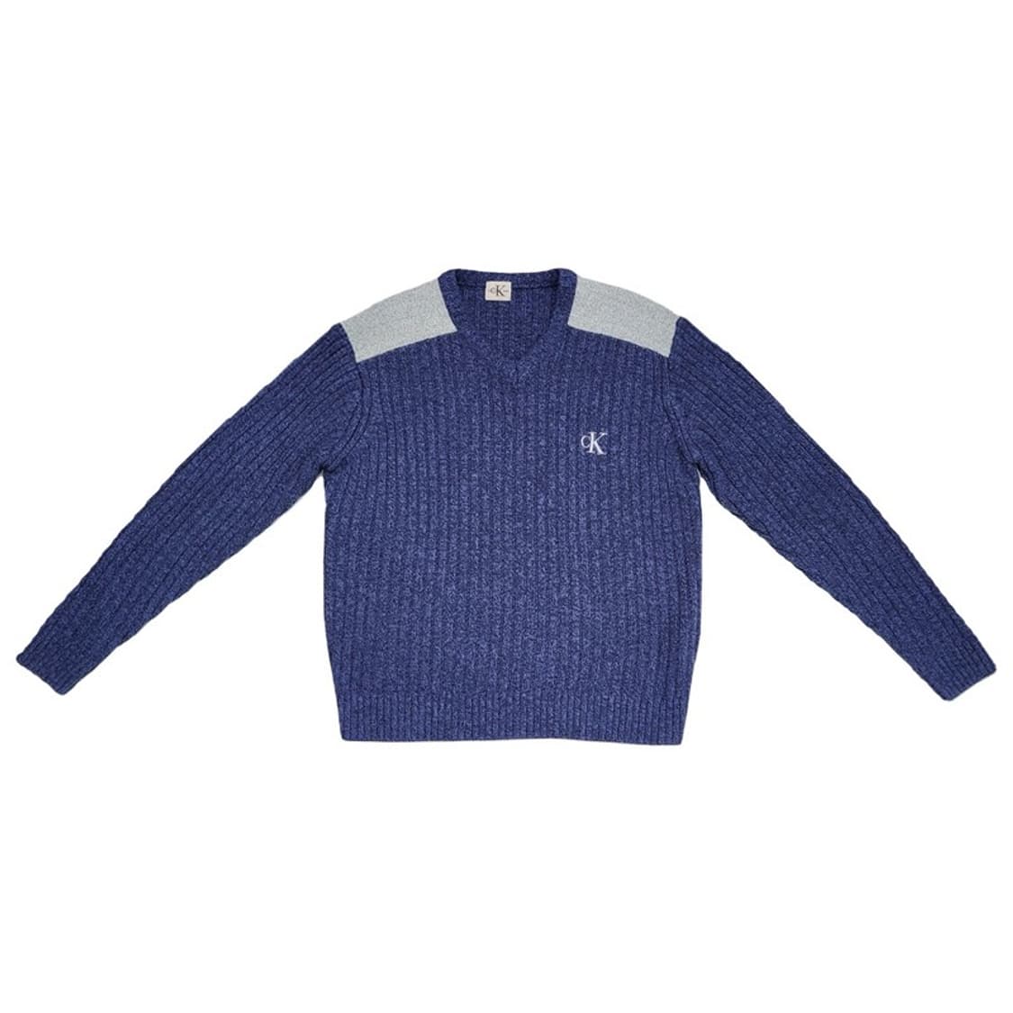 CALVIN KLEIN 골지 숄더패치 니트 상품이미지1