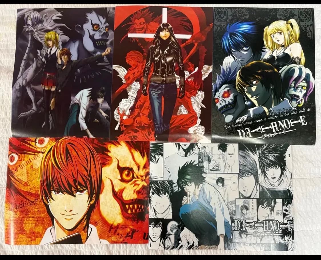 데스노트 A4 포스터 5장 - 방꾸미기 바인더 오타쿠 엘 코스프레 일본 상품이미지1