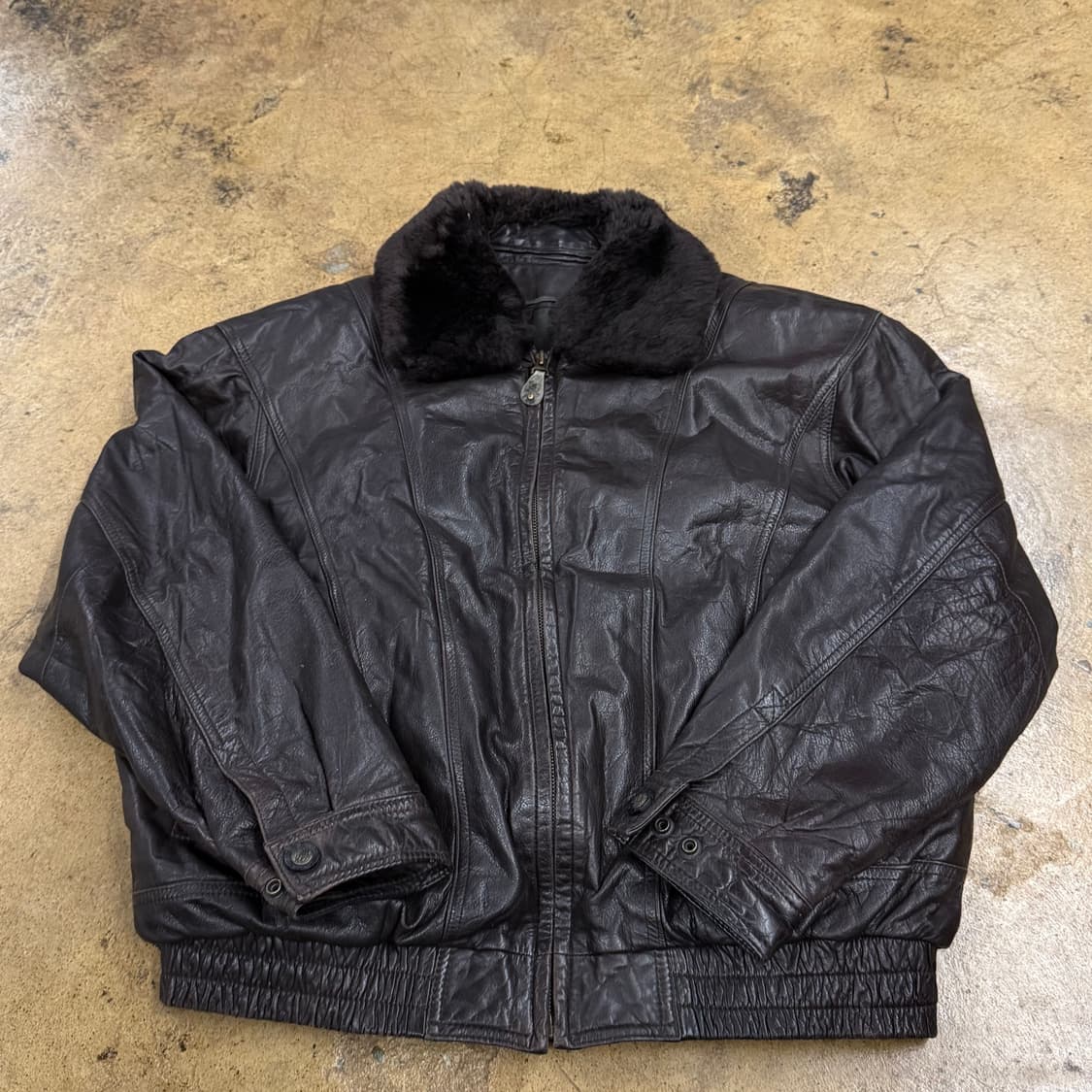 [정품] 블랙 가죽 무스탕 자켓 b16 상품이미지2