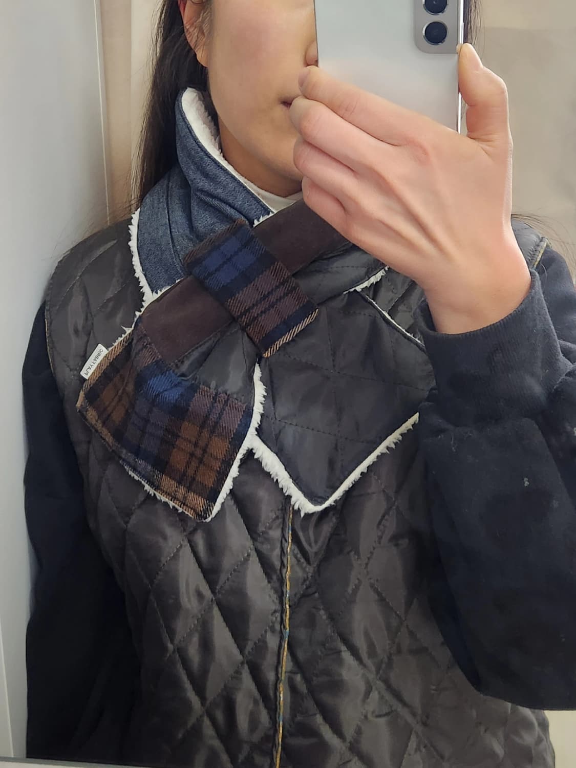 업사이클링 패치워크 쁘띠 패딩 목도리 상품이미지4