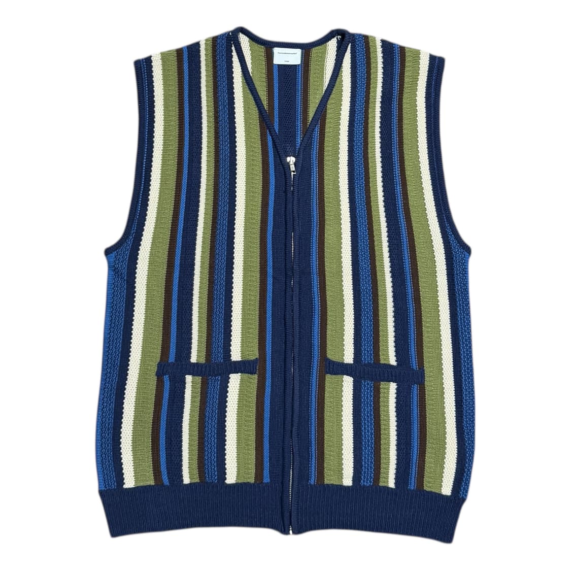 캑터스도넛마켓 버티컬 스트라이프 니트 베스트 조끼 L 상품이미지1