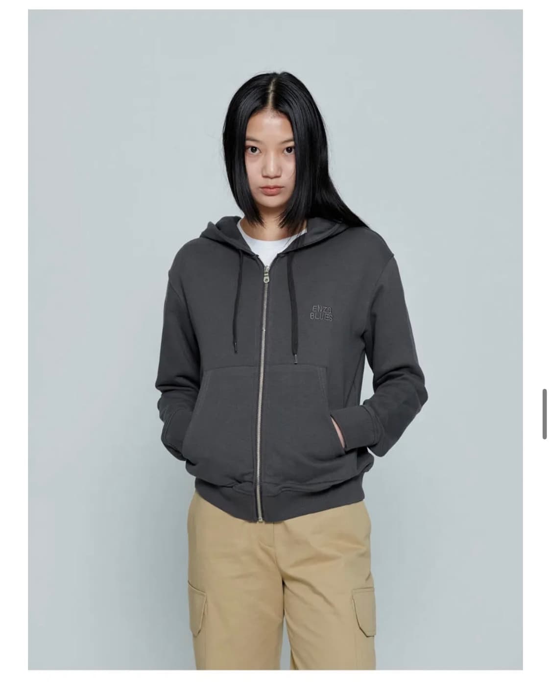 엔조블루스 후드 집업 차콜  상품이미지1