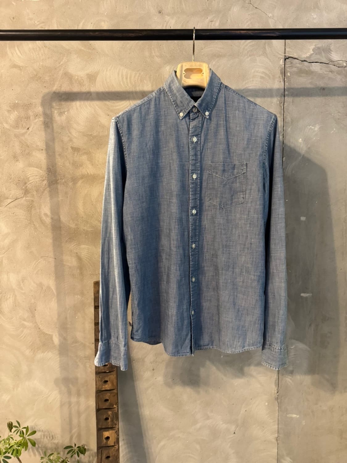 GAP 갭 샴브레이 버튼다운 셔츠 슬림100 상품이미지1