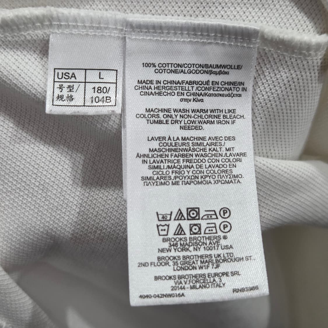 브룩스브라더스 피케 카라티 화이트 L  상품이미지4