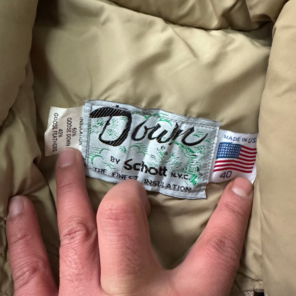 [M] 80s Schott 래더 베스트 다운 자켓 상품이미지8