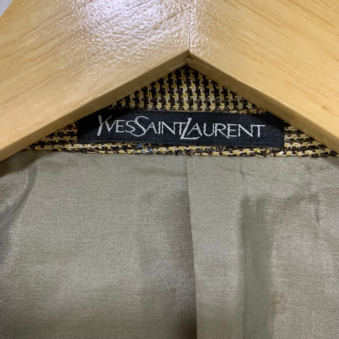 입생로랑 뿌르옴므 체크 울 자켓 블레이저 빈티지 상품이미지3