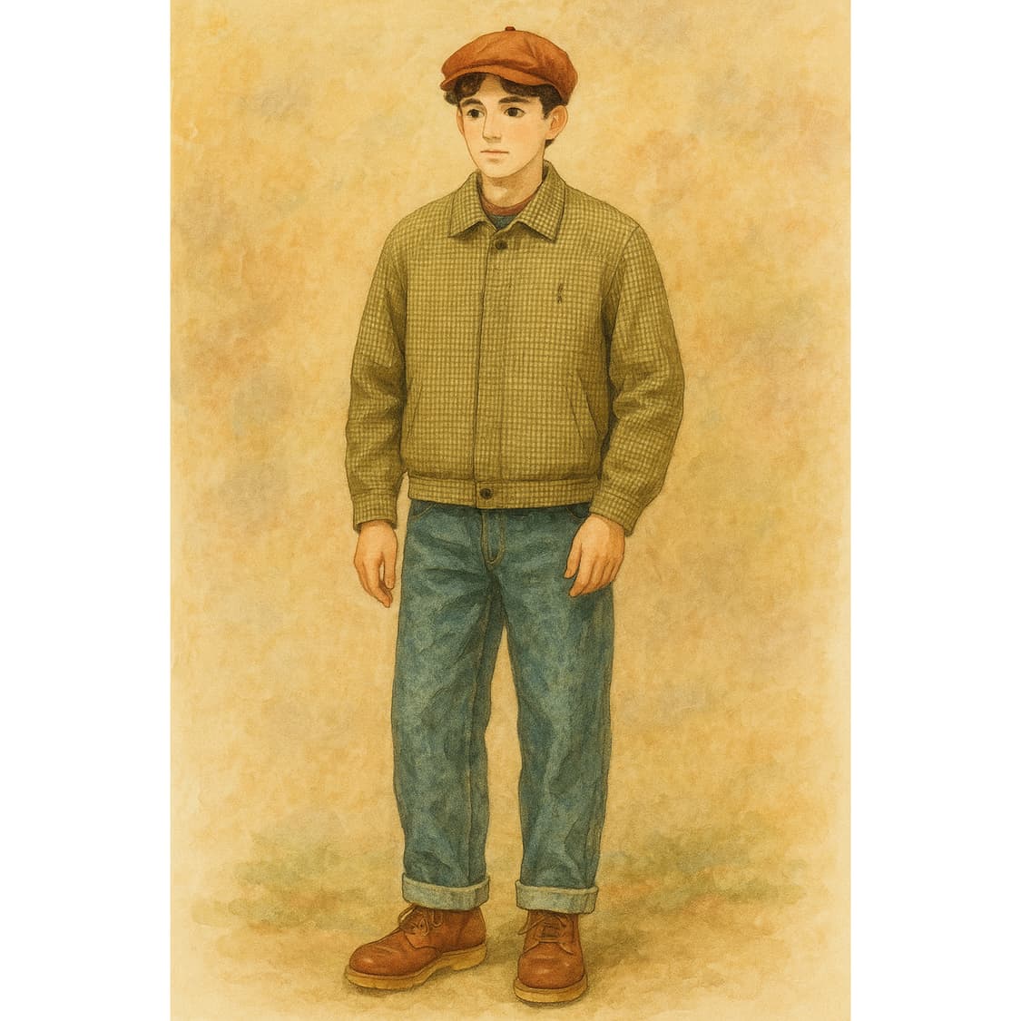 [103] 90s 입생로랑 뿌르옴므 울 실크 하운드투스 블루종  상품이미지10